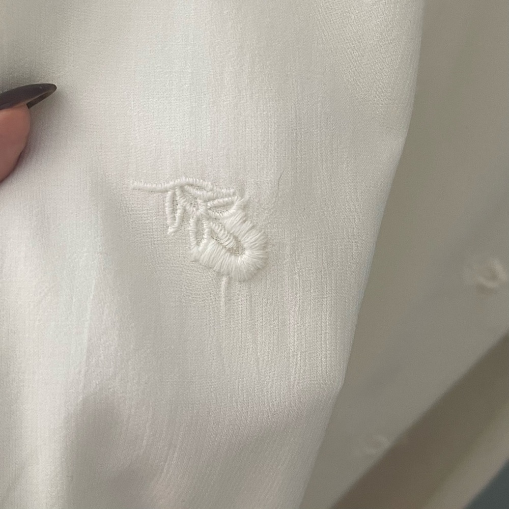 NWT Loft Embroidered Tassel Swing Mini Dress XS Petite Ivory Boho Cotton Blend - Picture 8 of 12